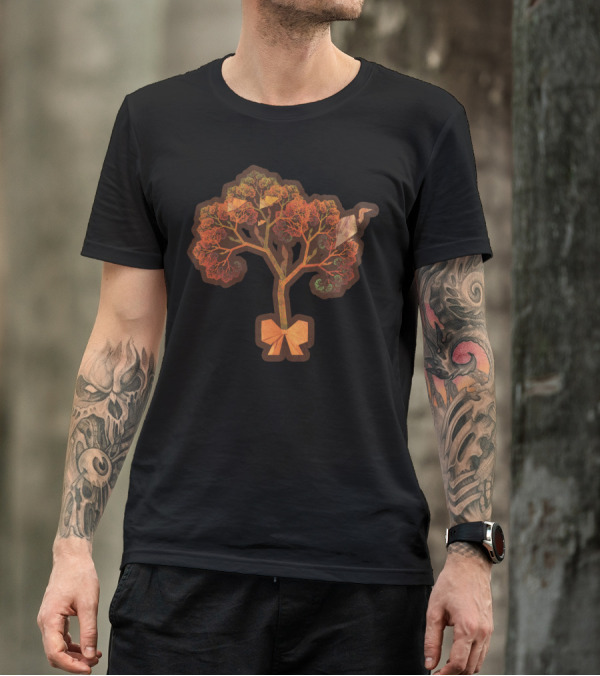 Fractal Tree Collage With Origami Elements T-Shirt