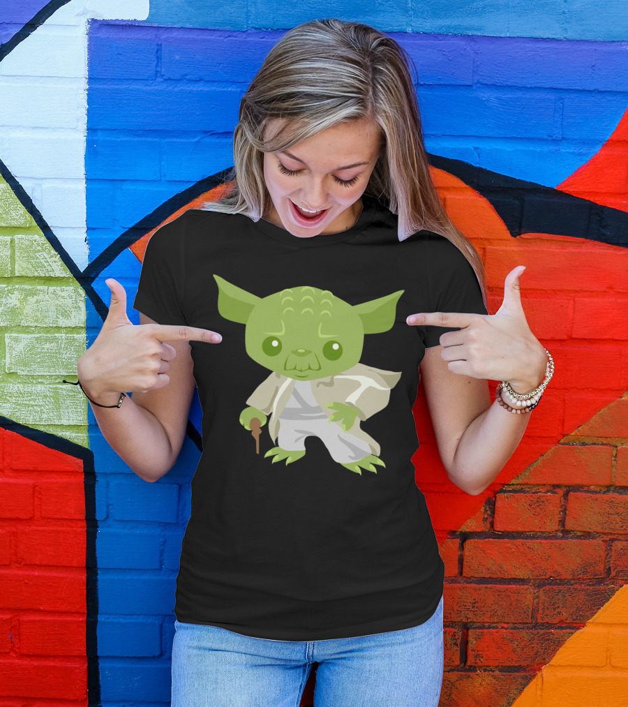 Cartoon Jedi Master Racerback Yoda T-Shirt
