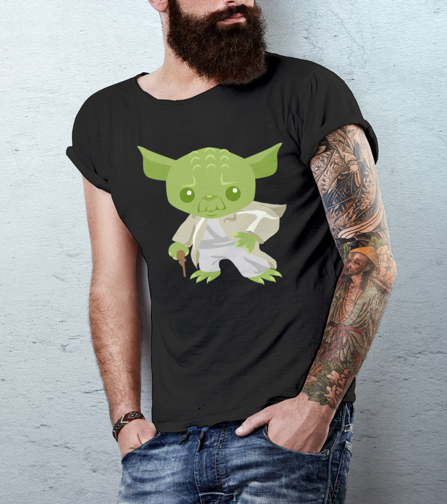 Cartoon Jedi Master Racerback Yoda T-Shirt