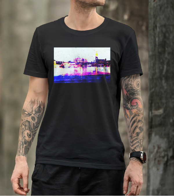 Fantasy Cities Vibrant Skyline Reflections (The Sky As A Paper) T-Shirt