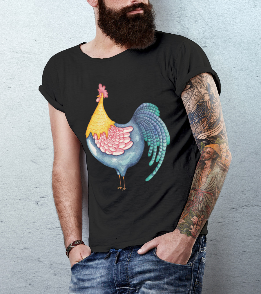Gala Rooster Vibrant Multicolor T-Shirt