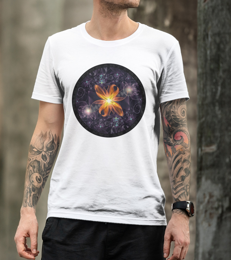 Beautiful Orange Star Lily Fractal Flower Prime Art Special T-Shirt