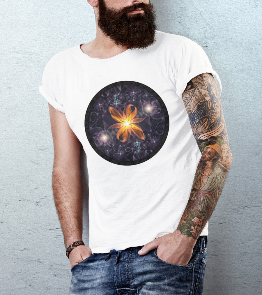 Beautiful Orange Star Lily Fractal Flower Prime Art Special T-Shirt