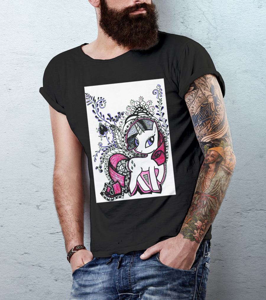 Rarity Mandala Art Beautiful Pony T-Shirt