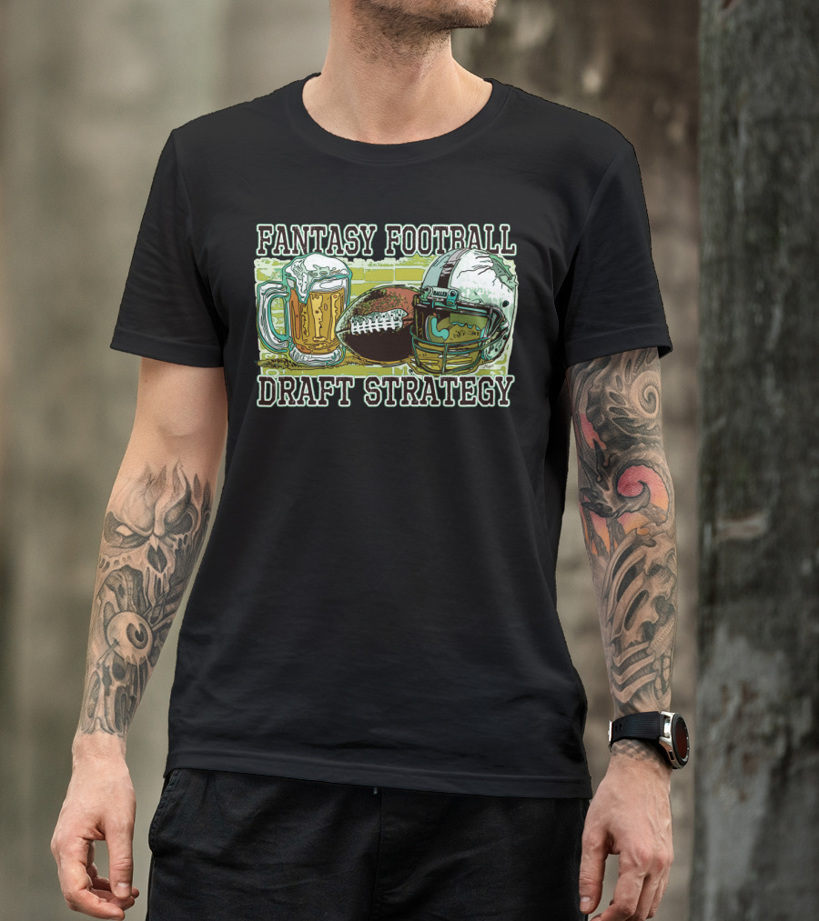 Fantasy Football Draft Strategy Beer Mug Helmet T-Shirt