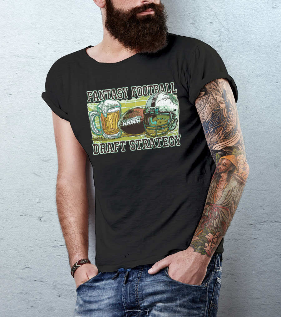 Fantasy Football Draft Strategy Beer Mug Helmet T-Shirt