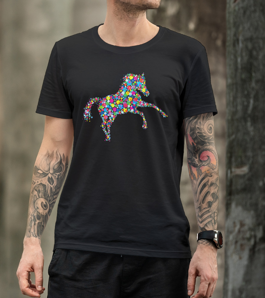 Beautifully Horse Colorful Dot T-Shirt