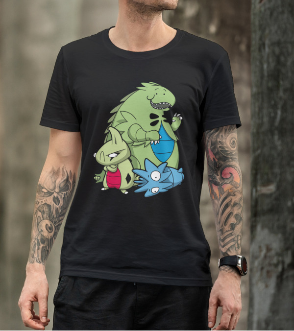 Terrific Tyrannic Pokémon-Style Dinosaurs T-Shirt