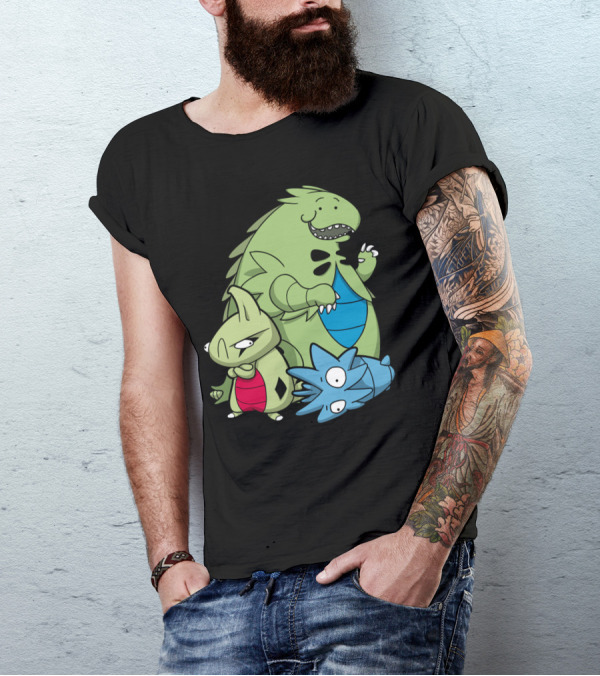 Terrific Tyrannic Pokémon-Style Dinosaurs T-Shirt