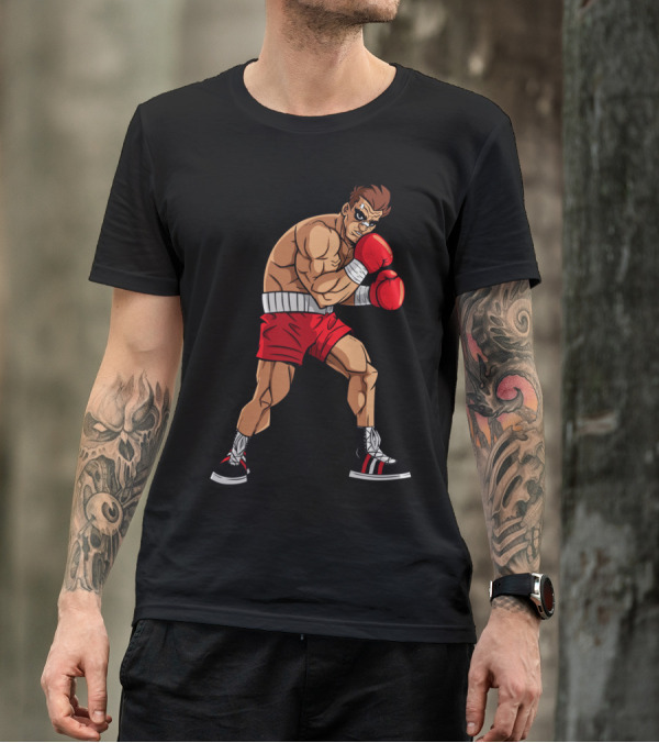Boxer Fighter In Red Shorts And Gloves T-Shirt