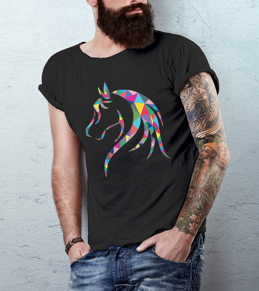 Beauty Horse Geometric Colorful T-Shirt