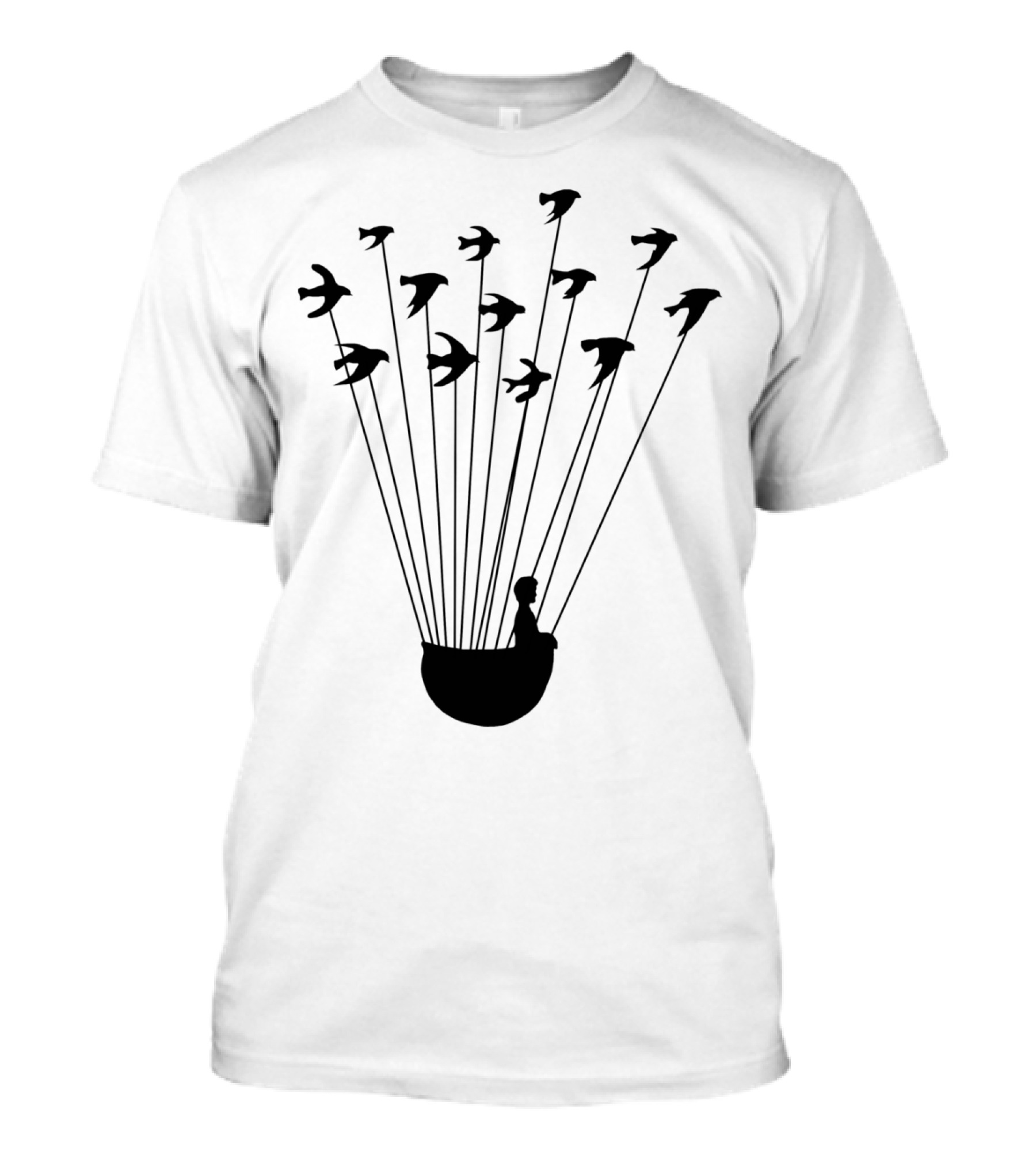 Boy And Birds Silhouette Journey T-Shirt
