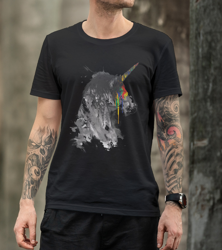 Braided Unicorn Rainbow Drip Mane T-Shirt