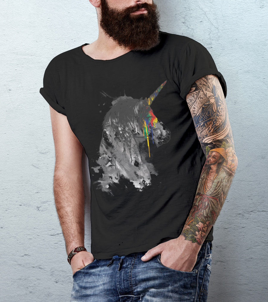 Braided Unicorn Rainbow Drip Mane T-Shirt
