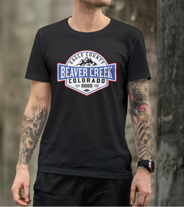 Eagle County Beaver Creek Colorado Elev 8080 Feet Skiing Hiking Climb T-Shirt