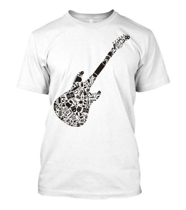 Art A Guitar Abstract Collage T-Shirt