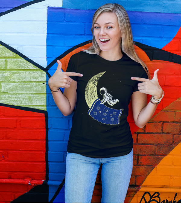 You Need A Break Astronaut Resting On Moon With Starry Blanket T-Shirt