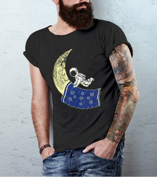 You Need A Break Astronaut Resting On Moon With Starry Blanket T-Shirt