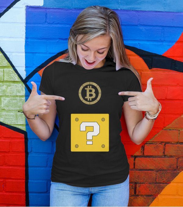 Crypto Coin Bitcoin Mario Block Question Mark T-Shirt