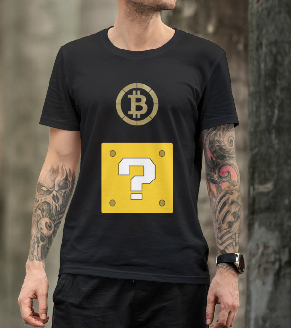 Crypto Coin Bitcoin Mario Block Question Mark T-Shirt