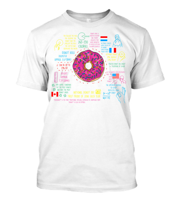 Donut Facts Calories National Donut Day June France Poland Canada Squidgy Crispy T-Shirt