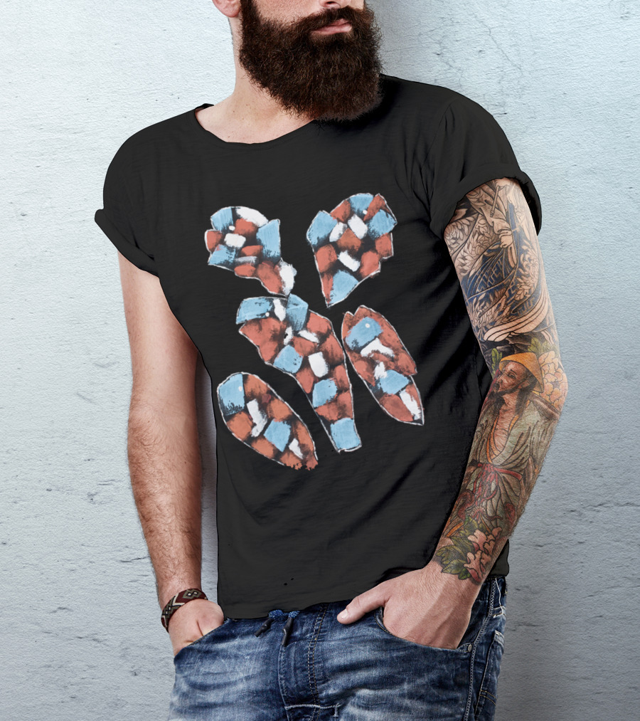 Fish Pattern In Blue And Red T-Shirt