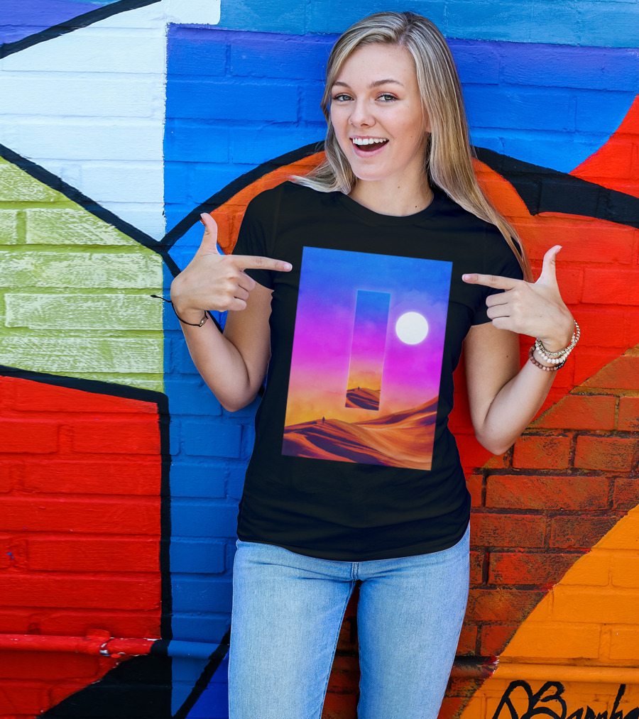 That Which Precedes Everything Full Desert Surreal Sunset Rectangular Portal T-Shirt