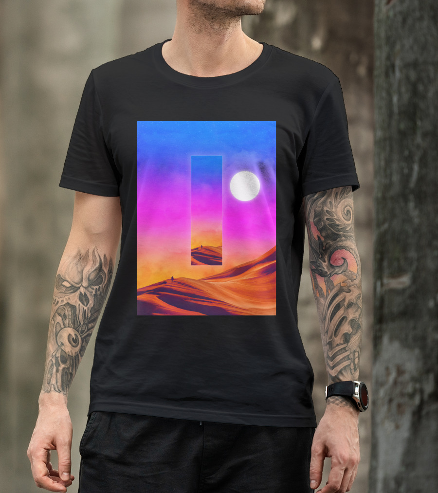 That Which Precedes Everything Full Desert Surreal Sunset Rectangular Portal T-Shirt