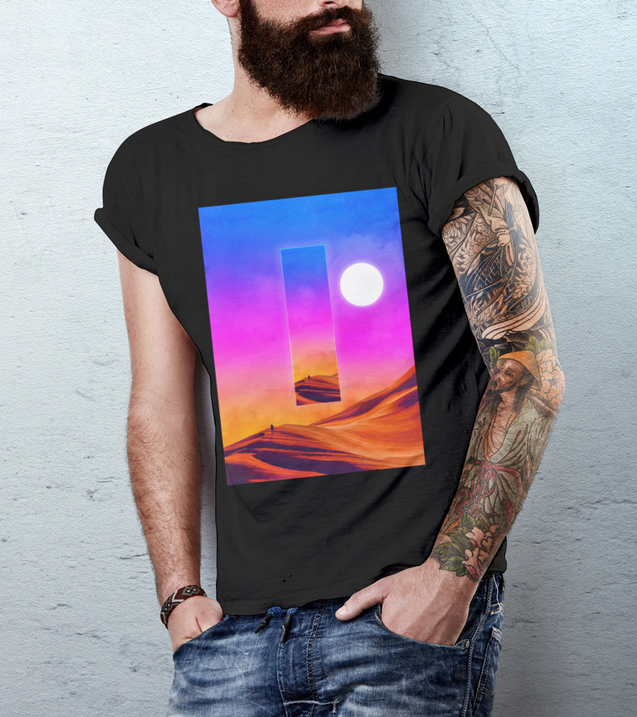That Which Precedes Everything Full Desert Surreal Sunset Rectangular Portal T-Shirt