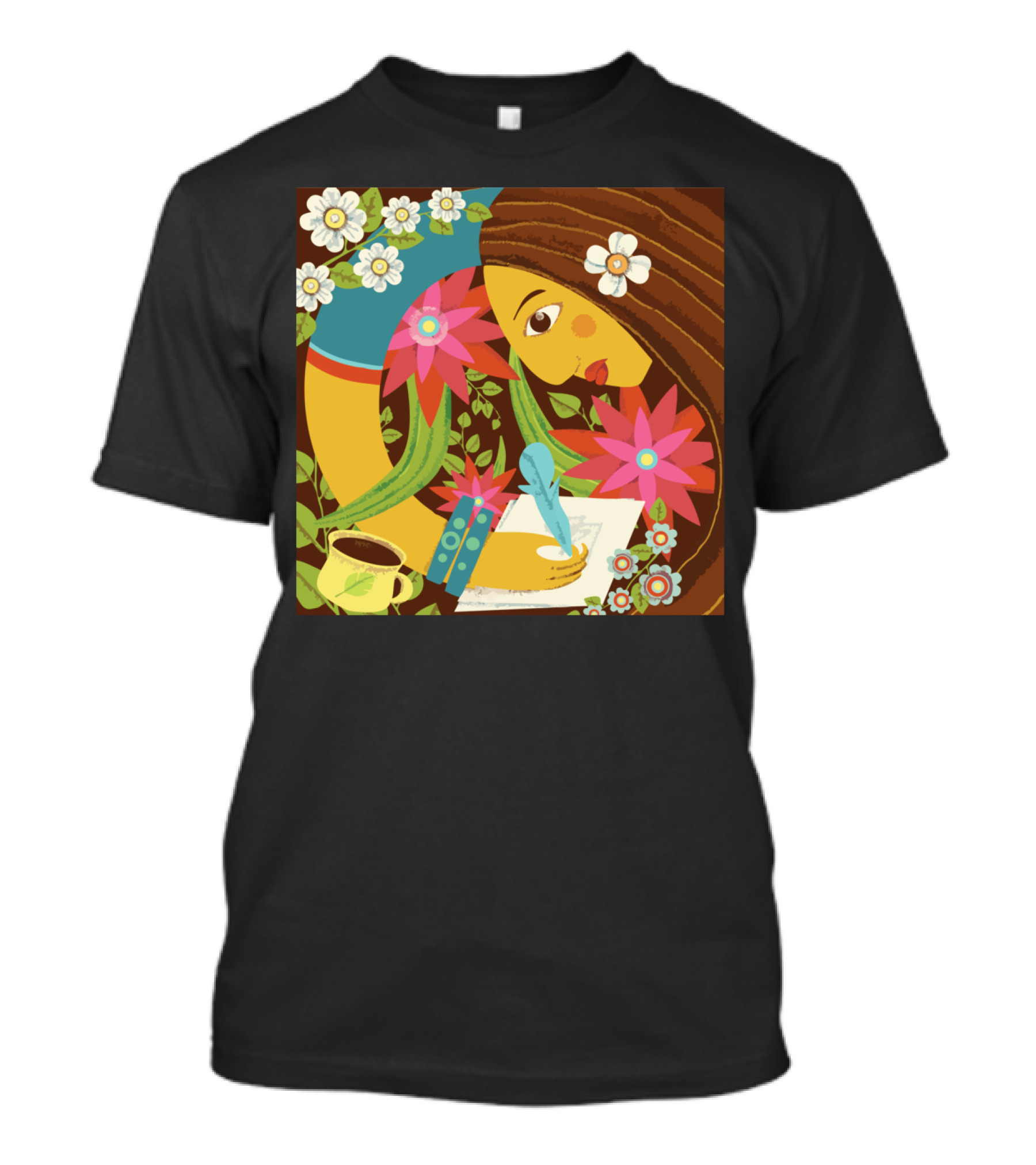 Morning Creativity With Flowers And Coffee T-Shirt