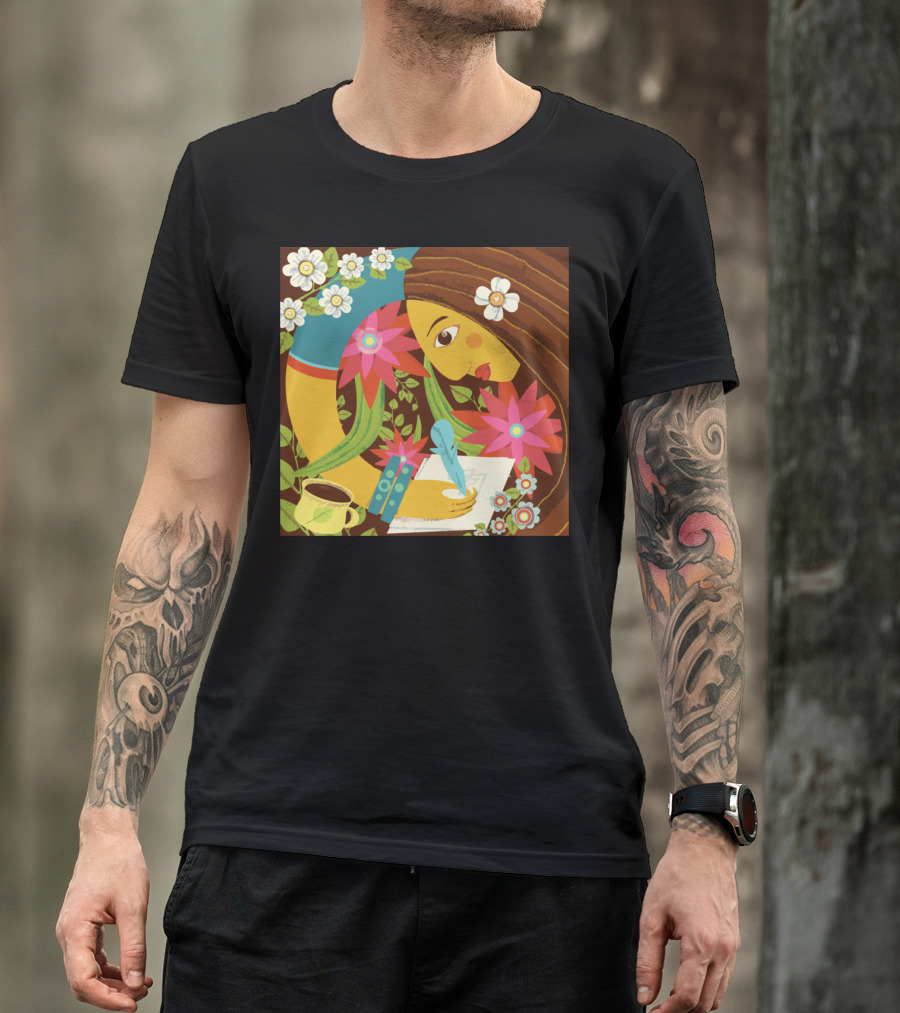 Morning Creativity With Flowers And Coffee T-Shirt