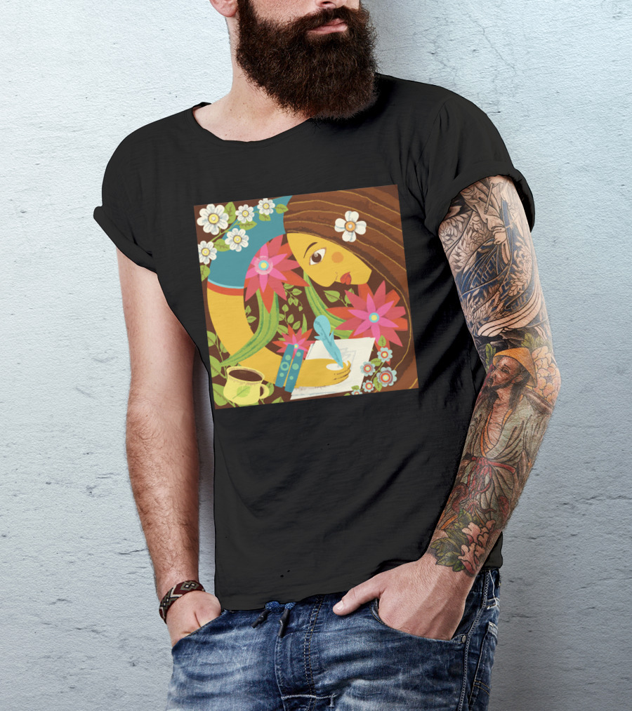 Morning Creativity With Flowers And Coffee T-Shirt