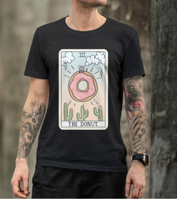 THE DONUT TAROT III CAT CACTUS SKY T-Shirt