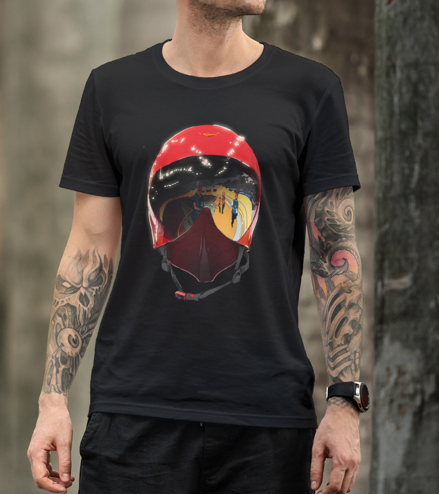 Casquette Reflective Motorcycle Helmet Racing Track Scene T-Shirt