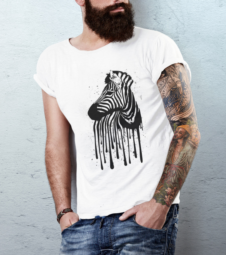 Zebralicious Dripping Zebra Art Face T-Shirt