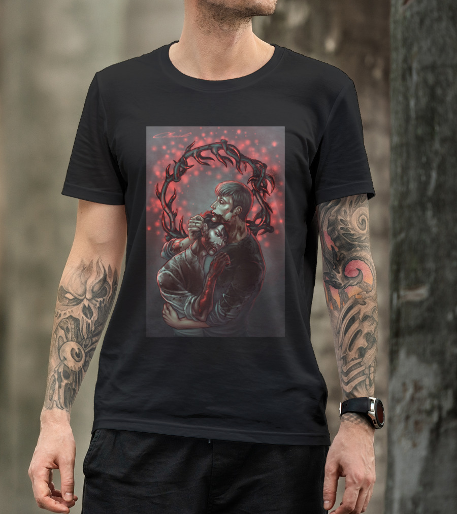 Becoming Pur Dark Fantasy Art With Blood And Antlers T-Shirt