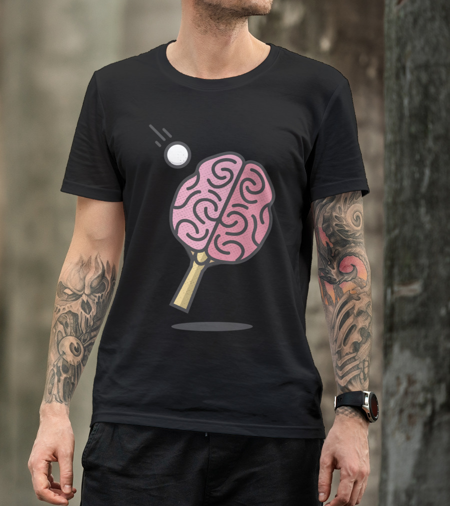Brain Ping Pong Exercise Iconic Playful Paddle T-Shirt