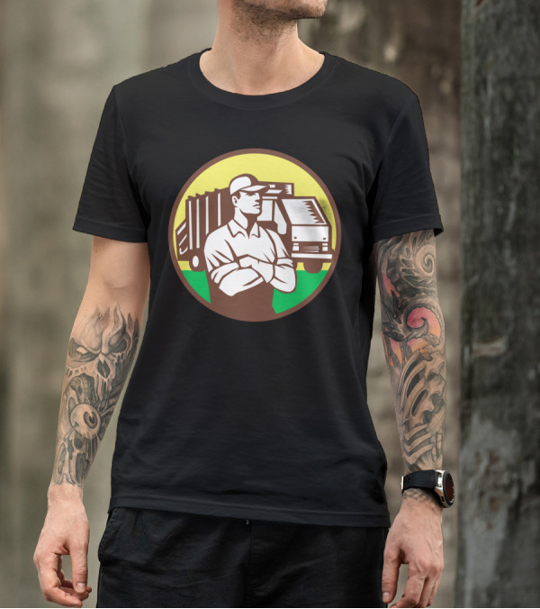 Garbage Collector Rubbish Truck Worker Circle T-Shirt