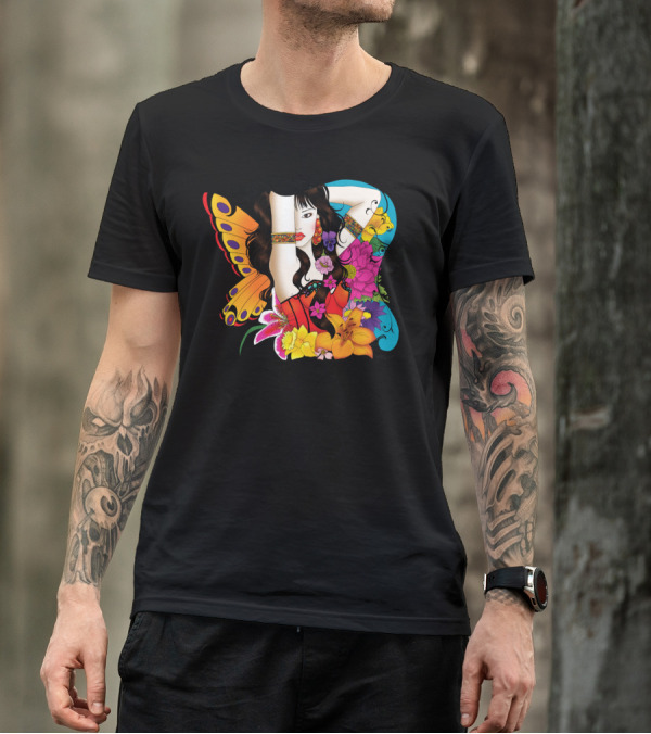 Garden Dance Butterfly Floral Fusion T-Shirt