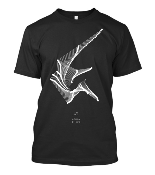 AQUARIUS Geometric Line Art Zodiac T-Shirt