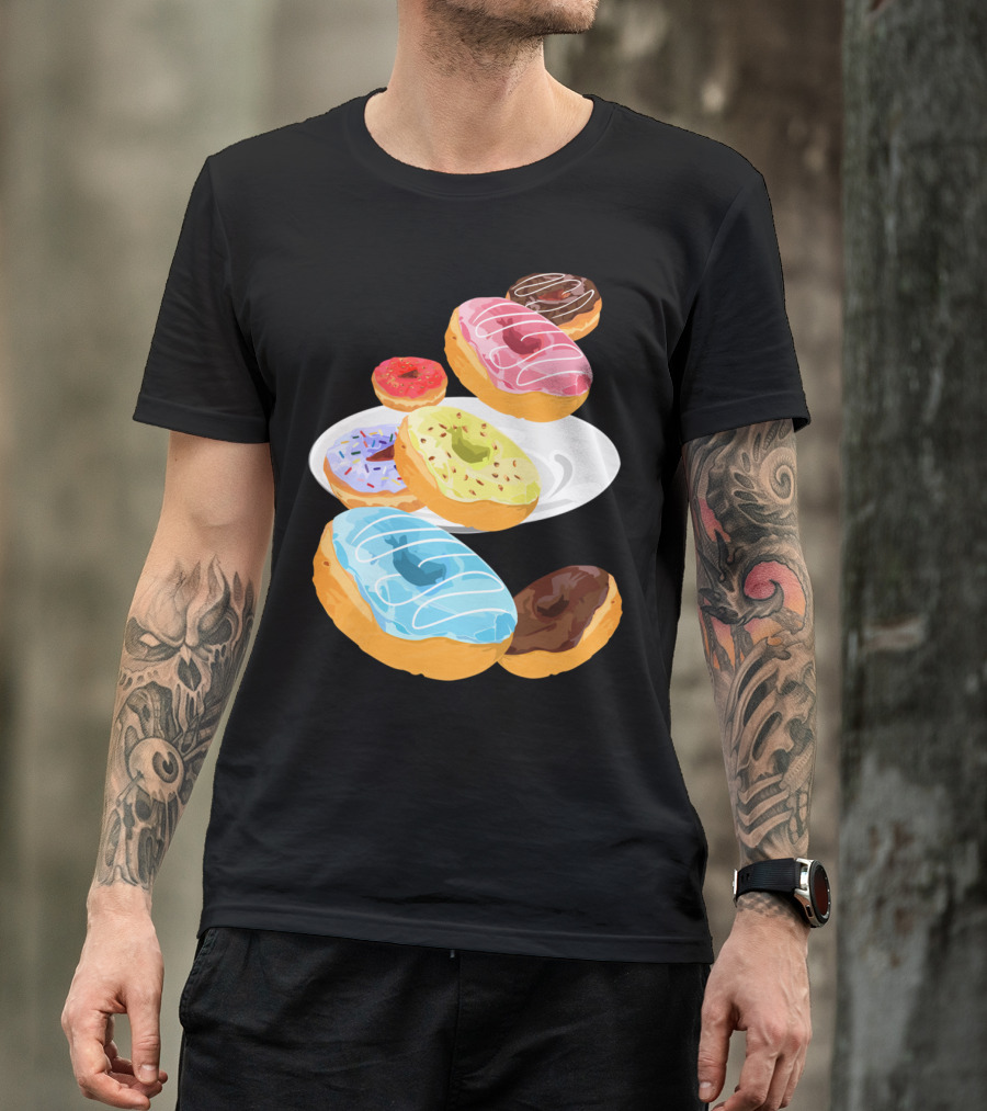 Colorful Assorted Donuts On Plate T-Shirt
