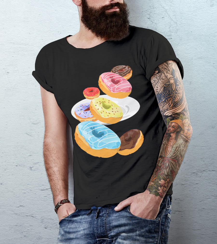 Colorful Assorted Donuts On Plate T-Shirt
