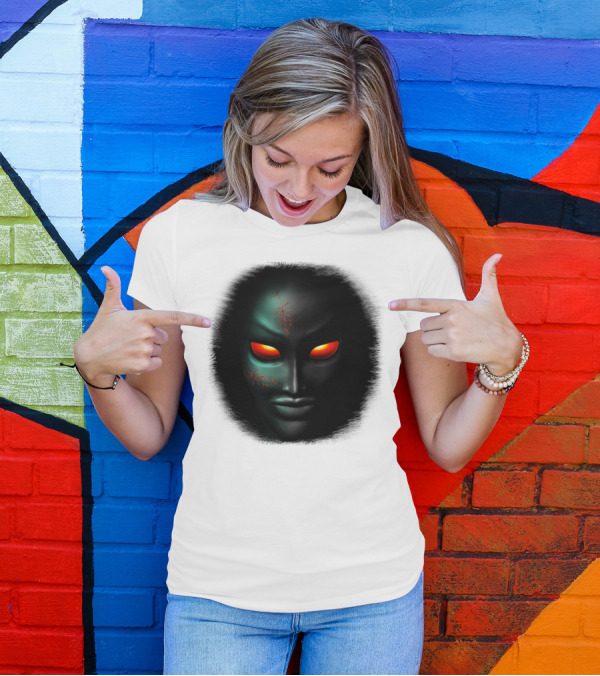 Zombie Ghost Creepy Dark Red-Eyed Face T-Shirt