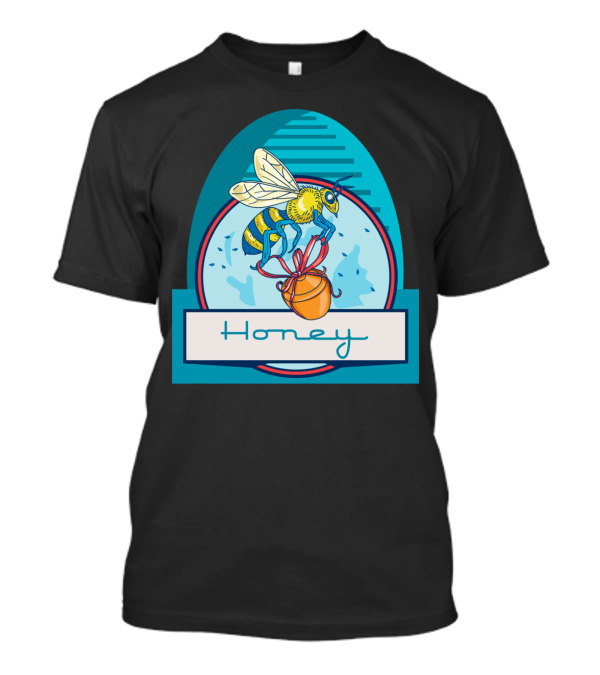 Bee Honey Pot With Honeycomb Circle T-Shirt