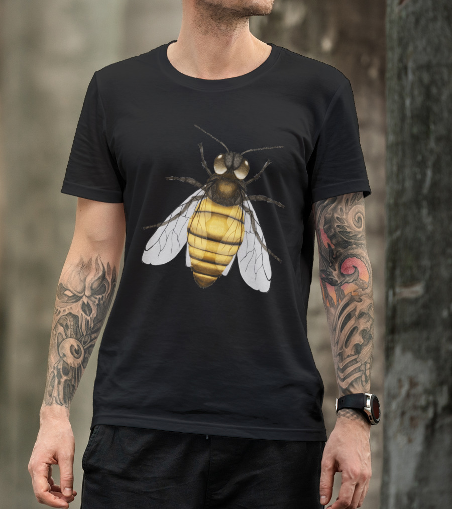 Bee Pencil Drawing Color Version T-Shirt