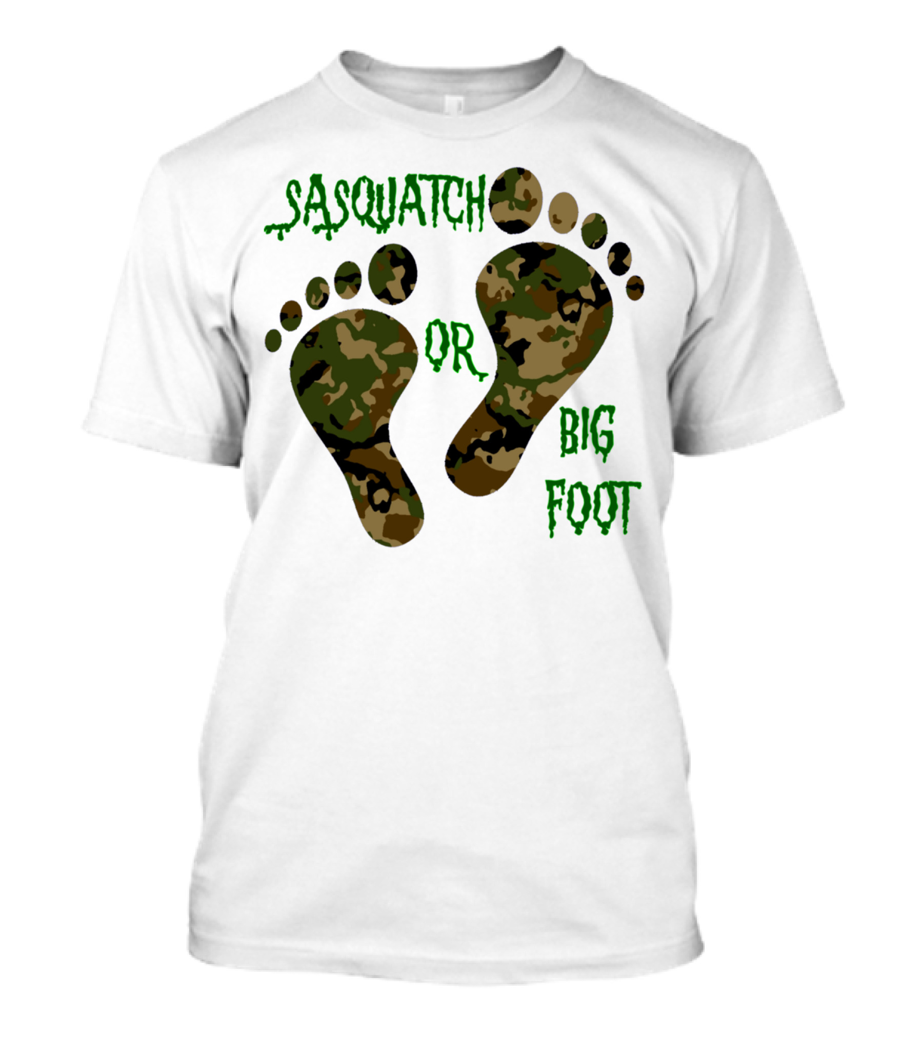 Sasquatch Big Foot Camouflage Footprints T-Shirt