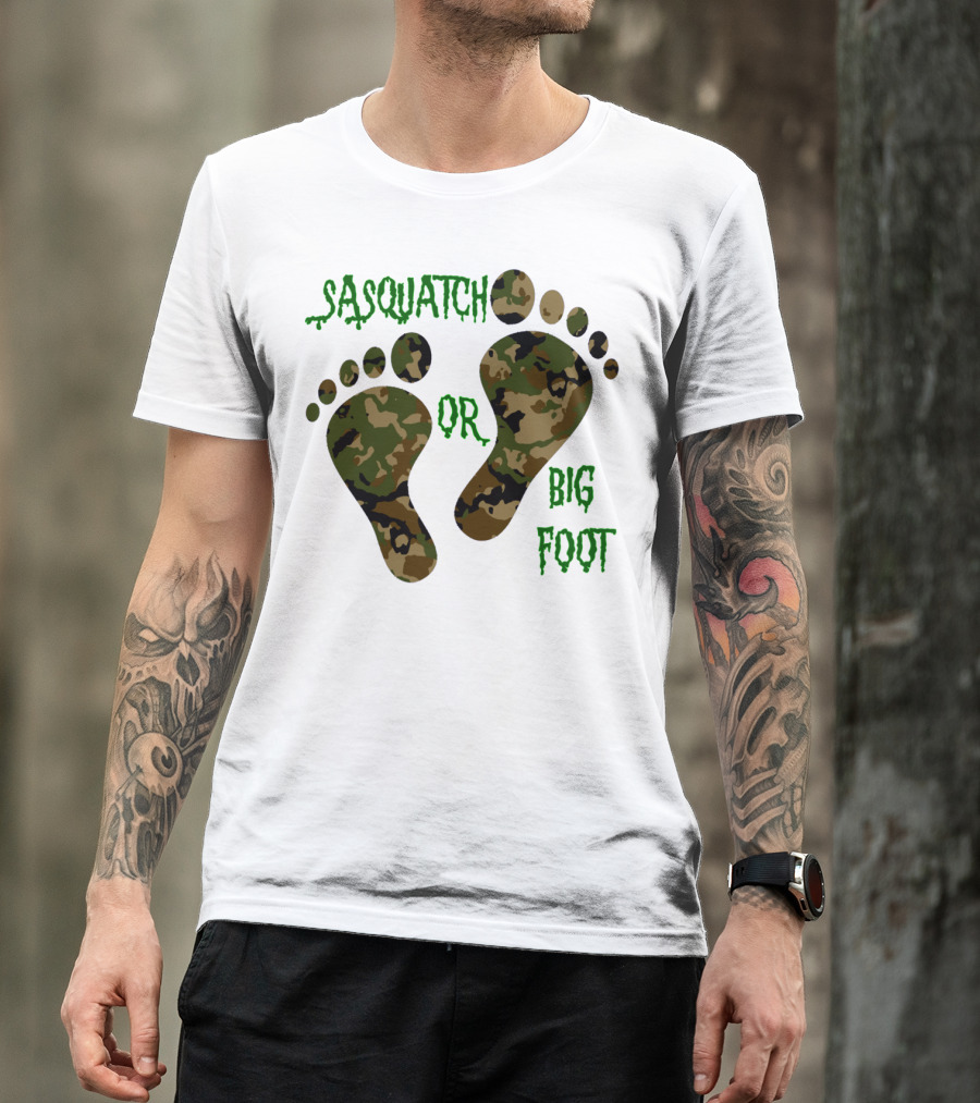 Sasquatch Big Foot Camouflage Footprints T-Shirt