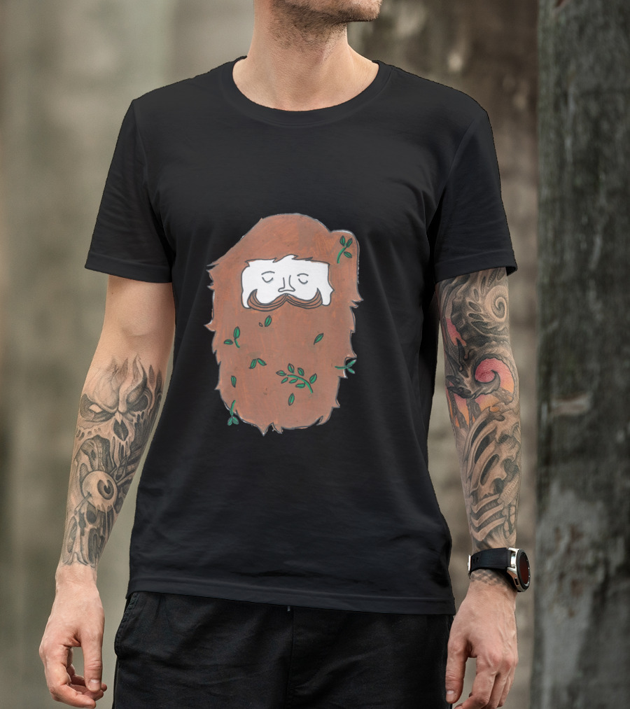 Leafy Bearded Sleep With Closed Eyes T-Shirt