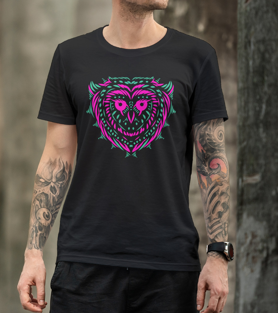 Neon Tribal Owl T-Shirt
