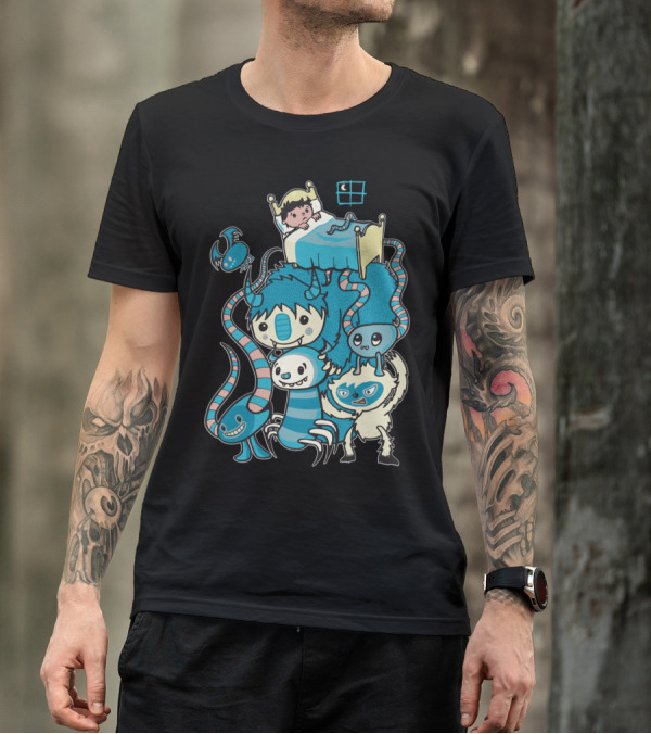 The Beasties Under My Bed Cute Monsters And Child T-Shirt